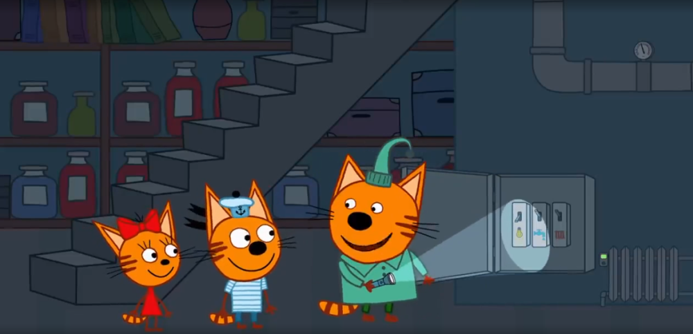 Кадр из мультфильма «Три Кота«, серия «Закон экономии»