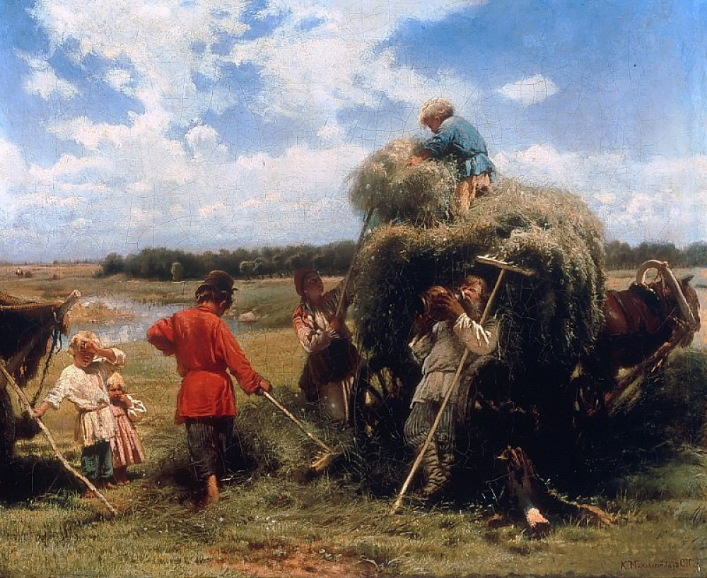 Картина «Сенокос». Художник Константин Маковский, 1873 год