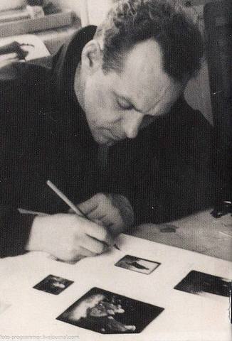 Художник Юрий Кулыгин за работой, фото 1973 года